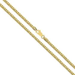 Orostar 10K Yellow Gold 2mm Diamond Cut Square Franco Chain Necklace, 7'' - 30''