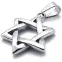 Jonline24h Polished Stainless Steel Necklace Lucky Star of David Pendant - Silver, 18-28inches Chain