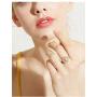 Moon Star Fidget Ring Womens Wedding Band Cubic Zirconia Spinner Ring Girls Rotatable Rings Relieving Anxiety and Stress, Gold Color