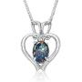 Opal Modern Heart Necklace by Alcheri | Natural Opal Triplet Sterling Silver Necklace for Women, 18''
