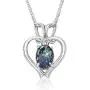 Opal Modern Heart Necklace by Alcheri | Natural Opal Triplet Sterling Silver Necklace for Women, 18''