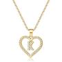 IEFSHINY Initials Letter Necklace for Women Girls, 14k Gold Filled Initial Letter Plated Charm Necklaces CZ Pendant Love Heart Alphabet Necklace for Women Teen Girls