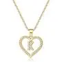 IEFSHINY Initials Letter Necklace for Women Girls, 14k Gold Filled Initial Letter Plated Charm Necklaces CZ Pendant Love Heart Alphabet Necklace for Women Teen Girls