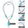U/D Bohemian Turquoise Hand-Knotted Necklace Set of 3-Turquoise Necklace, Turquoise Stretchable Bracelet, Pair of Earrings U/D Bohemian Turquoise Hand-Knotted Necklace Set of 3-Turquoise Necklace, Turquoise Stretchable Bracelet, Pair of Earrings