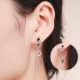 SIMPLOVE 925 Sterling Silver Triangle Vertical Bar Dangle Earrings for Women Asymmetrical Girl’s Gift Jewelry