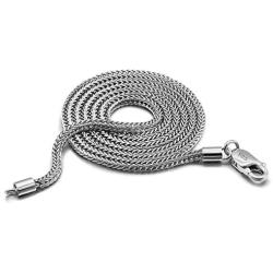 Fashion 100% 925 Sterling Silver 2 mm Necklace Solid Silver Chopin Chain Link Silver Jewelry For Men & Women Italy Design