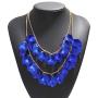 Flower Petals Necklace Earrings Set for Women Layered Petals Cluster Dangle earrings Collar Necklace Jewelry Set