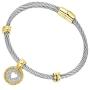 BIJOUX BOBBI Ladies Faceted Cubic Zirconia Cable Wire Charm Bangle (One Color / 5 Styles)