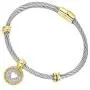 BIJOUX BOBBI Ladies Faceted Cubic Zirconia Cable Wire Charm Bangle (One Color / 5 Styles)