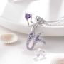 Little Mermaid Pendant Necklace for Women Teen Girls, Fairytale Mermaid Girls Jewelry Gifts
