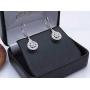 0.15 Carat (ctw) Round White Diamond Ladies Cluster Style Drop Earrings, Sterling Silver