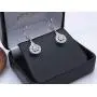 0.15 Carat (ctw) Round White Diamond Ladies Cluster Style Drop Earrings, Sterling Silver 0.15 Carat (ctw) Round White Diamond Ladies Cluster Style Drop Earrings, Sterling Silver