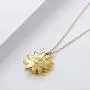 New 2 Sided 2 Messages You are My Sunshine Necklace Heart Sunflower Be Kind Smile Petal Locket Necklace for Girl, Women, Lover, Mother, Daughter (Smile Gold)
