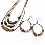 SELOVO Boho Bead Beach Drop Earrings Statement Adjustable Necklace Jewelry Set