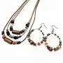 SELOVO Boho Bead Beach Drop Earrings Statement Adjustable Necklace Jewelry Set