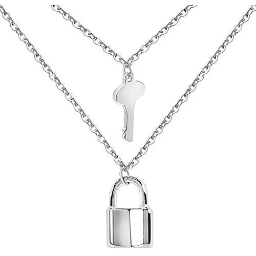 UALGL Lock and Key Pendant Necklace Stainless Steel Adjustable Punk Multilayer Long Chain Choker Necklace Jewelry Set UALGL Lock and Key Pendant Necklace Stainless Steel Adjustable Punk Multilayer Long Chain Choker Necklace Jewelry Set