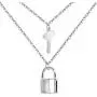 UALGL Lock and Key Pendant Necklace Stainless Steel Adjustable Punk Multilayer Long Chain Choker Necklace Jewelry Set UALGL Lock and Key Pendant Necklace Stainless Steel Adjustable Punk Multilayer Long Chain Choker Necklace Jewelry Set