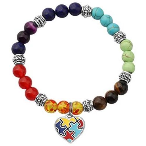 BLEOUK Autism Awareness Gift Autistic Mom Inspirational Gift Autism Teach Bracelet Autism Gift Special Education Gift Autism Teacher Gift