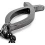 FORGIVEN JEWELRY Jesus Fish Large Ichthus GunmetalColor Finish Necklace
