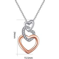 TANGPOET Heart Necklaces for Women 18K Rose Gold Plated S925 Sterling Silver Infinity Love Necklace Forever Love Heart Cubic Zirconia Pendant Jewelry Gift for Teens Mother Daughter