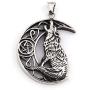 Gungneer Stainless Steel Pentacle Crescent Moon Celtic Knot Howling Wolf Necklace Irish Strength Jewelry