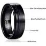 MEILING LINGMEI 8mm Wedding Engagement Rings Inlay Blue Guitar Strings Black Tungsten Rings for Men Women Comfort Fit Size 7-12 MEILING LINGMEI 8mm Wedding Engagement Rings Inlay Blue Guitar Strings Black Tungsten Rings for Men Women Comfort Fit Size 7-12