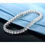 GMESME 18K White Gold Plated 5.0 Round Cubic Zirconia Classic Tennis Bracelet 7.5 Inch