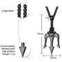 XUANPAI Stainless Steel Mens Punk Trident Neptune Pendant Necklace Statement Ring Gifts for Him Hip Hop Jewelry Set