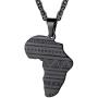 PROSTEEL Stainless Steel Africa Map Necklace for Men Women, 18K Gold/Rose Gold/Black Plated, Customize Available, 22''-24'' Adjustable, Come Gift Box