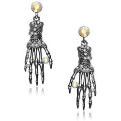 Halloween Punk Necklace arrings Set Hypoallergenic Gothic Skull Skeleton Choker Necklace Earrings Jewelry Set For Women Girls Including 1 Chunky Necklace 1 Drop Earrings