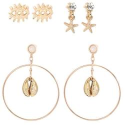 Bmadge Gold Geometric Earrings Exaggerated Statement Earrings Punk Stylish Sectored Twisted Earring Jewelry for Women and Girls