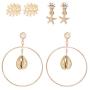 Bmadge Gold Geometric Earrings Exaggerated Statement Earrings Punk Stylish Sectored Twisted Earring Jewelry for Women and Girls