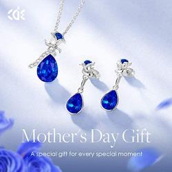 CDE Jewelry Sets for Women Rose Gold Jewelry Embellished with Crystal from Austria Mothers Day Jewelry Gifts Necklace and Earrings Set for Mom Wife