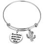 BAUNA Cactus Desert Pendant Jewelry Spiky Succulent Cactus Lovers Gift Be A Cactus Grow When Things are Hard Inspirational Saguaro Cacti Charms Bracelet for Women