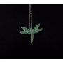 DMOMSA gem Green Exquisite Dragonfly Pendant Necklace Jewelry Gift Suitable for Birthday Party Anniversary Valentines Day