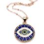 Mava Art Enamel Evil Eye Pendant Necklace for Women 18K Gold Plated Chain Novelty Jewelry