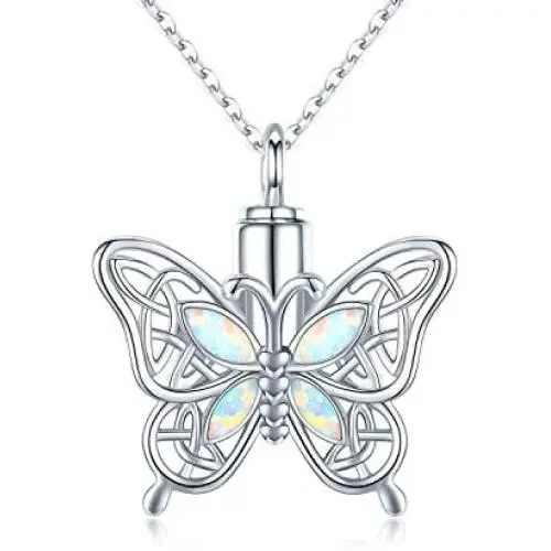 CHENGHONG Butterfly Urn Necklace for Ashes for Women 925 Sterling Silver Celtic Knot Irish Necklace Cremation Jewelry for Ashes for Human Keepsake Memorial Jewelry Gifts for Ashes for Girls Mom CHENGHONG Butterfly Urn Necklace for Ashes for Women 925 Sterling Silver Celtic Knot Irish Necklace Cremation Jewelry for Ashes for Human Keepsake Memorial Jewelry Gifts for Ashes for Girls Mom