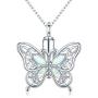 CHENGHONG Butterfly Urn Necklace for Ashes for Women 925 Sterling Silver Celtic Knot Irish Necklace Cremation Jewelry for Ashes for Human Keepsake Memorial Jewelry Gifts for Ashes for Girls Mom