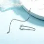 MIDUO Asymmetric dangle earrings for women White gold plated long chain drop earrings jewelry MIDUO Asymmetric dangle earrings for women White gold plated long chain drop earrings jewelry