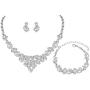 mecresh Clustered Crystal Rhinestone Flower Bridal Necklace Teardrop Dangle Earrings Jewelry Sets for Women Gift
