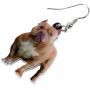WEVENI Acrylic Cute English Bulldog Dog Earrings Dangle Pet Puppy Jewelry For Women Girls Novelty Gifts