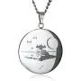 Star Wars Jewelry Mens Imperial Symbol Front with Etched Death Star at The Back Pendant Necklace, 22''