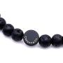 Mens Warrior Stone Lava Stretch Bead Bracelet Handcrafted in USA - Brown / Black
