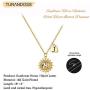 Turandoss Horse Gifts for Girls, 14K Gold Plated Heart Initial Pendant Horse Necklace for Girls Personalized Sunflower Horse Necklace Horse Gifts for Girls