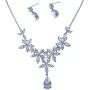 Roseeden Woman Wedding Party CZ Jewelry Bridal Zirconia Necklace and Earrings Set RE8064