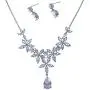 Roseeden Woman Wedding Party CZ Jewelry Bridal Zirconia Necklace and Earrings Set RE8064