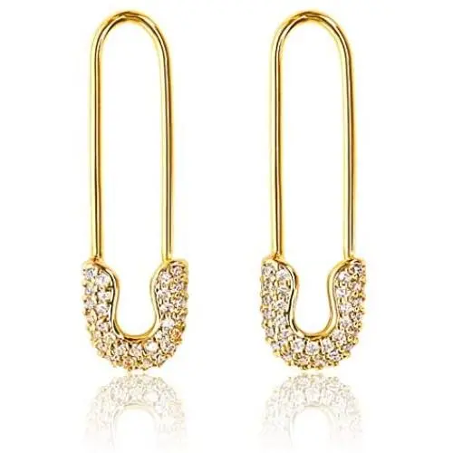 Safety Pin Earrings for Women | Paper Clip Earrings, Dangle Earrings For Women | Hypoallergenic 14k Gold Earrings | Gold Plated Hoop Earrings, Safety Pin Jewelry, Paperclip Earrings Safety Pin Earrings for Women | Paper Clip Earrings, Dangle Earrings For Women | Hypoallergenic 14k Gold Earrings | Gold Plated Hoop Earrings, Safety Pin Jewelry, Paperclip Earrings
