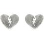 Paialco Broken Heart Stud Earrings 925 Sterling Silver Post Back Ear Studs