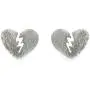 Paialco Broken Heart Stud Earrings 925 Sterling Silver Post Back Ear Studs