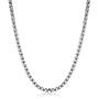 Monily 2-7mm 16-38In Square Rolo Stainless Steel Chain Necklace Round Box Necklace Men Women Jewelry